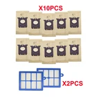 Мешок для пыли, для пылесоса Electrolux E201B, Philips FC8021 и 2 фильтра H12, подходит для пылесоса Philips Electrolux, 10 шт.