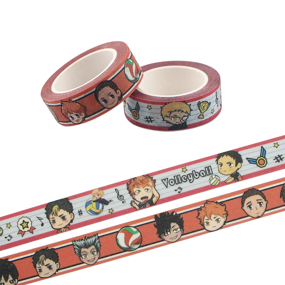 

Ransitute R1212 Anime Volleyball Boy Cartoon Creative Matte Surface Tape Paper Stickers Student Supply Stationery Gifts
