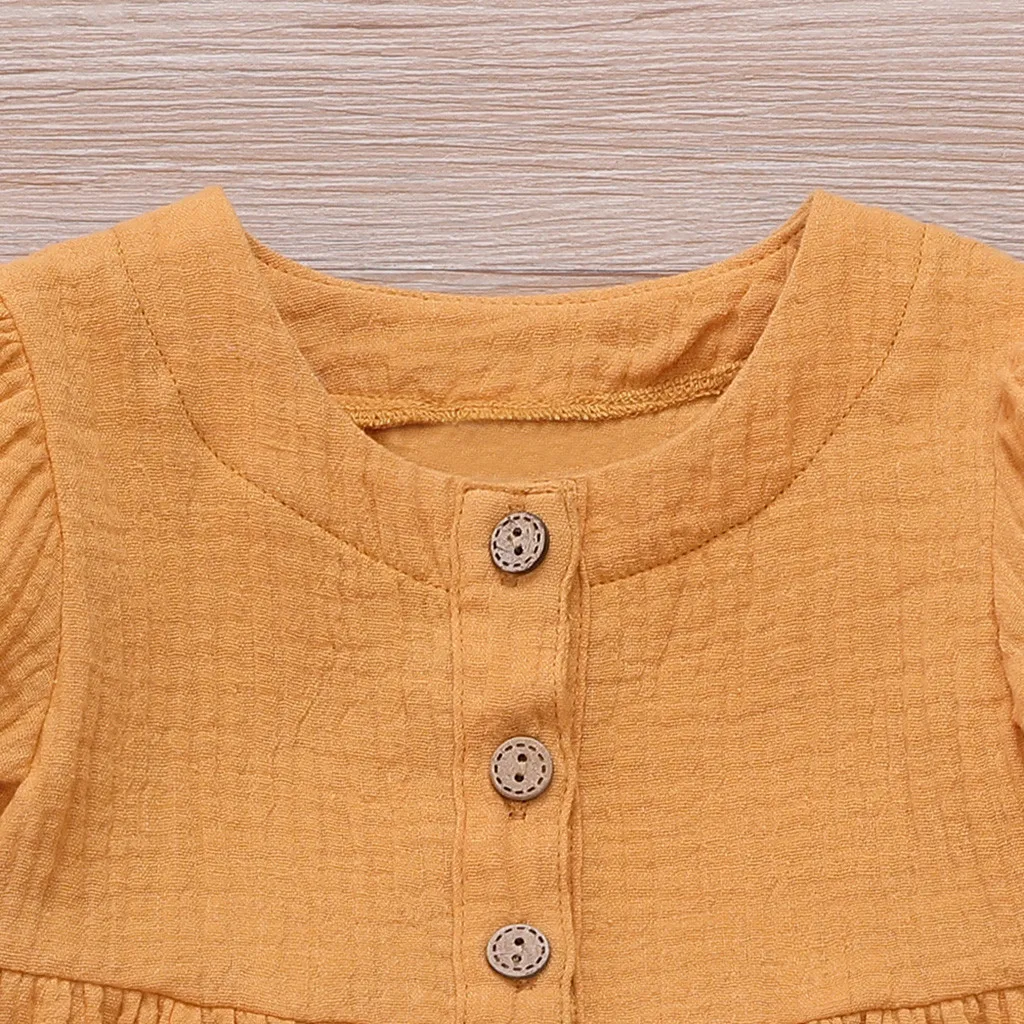 Для маленьких девочек летняя одежда для ясельного возраста из хлопка и льна