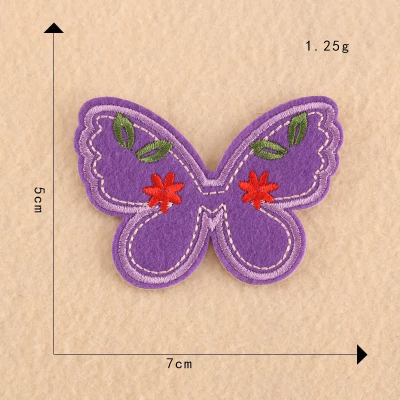 

Embroidery Patch Cloth Sticker Computer Emboridery Label Rainbow Butterfly Apple Patch Children's Clothing Ornaments Accessories