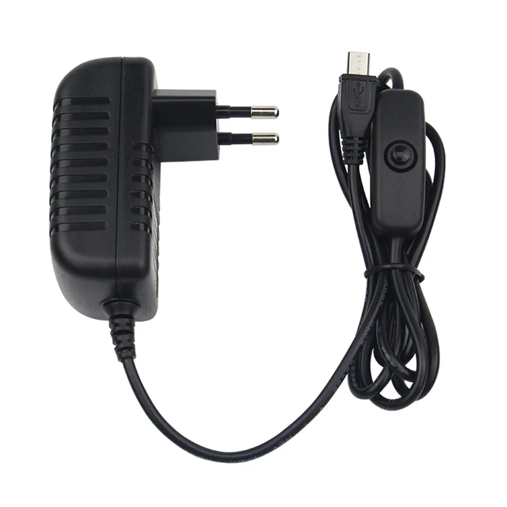 

AC 100-240V DC 5V 3A Power Supply Switch Button Power Adapter Charger Micro USB Port 5 V Volt for Raspberry Pi 3 Model B+ Plus