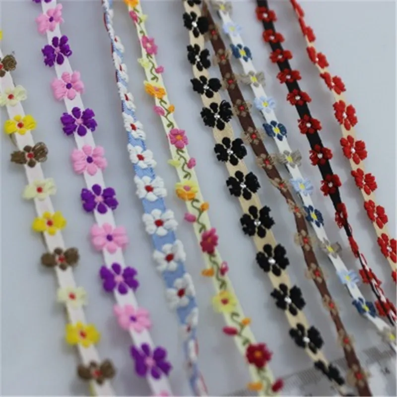 Лента для вышивки изысканная трехмерная маленькая Цветочная тесьма ручная