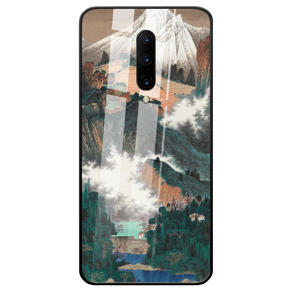 Phone Case For OnePlus 7 pro 6T 6 5T 5 TPU Cover with Printed Tempered Glass |