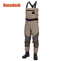 bassdash men%e2%80%99s breathable lightweight chest and waist convertible waders for fishing and hunting boot foot