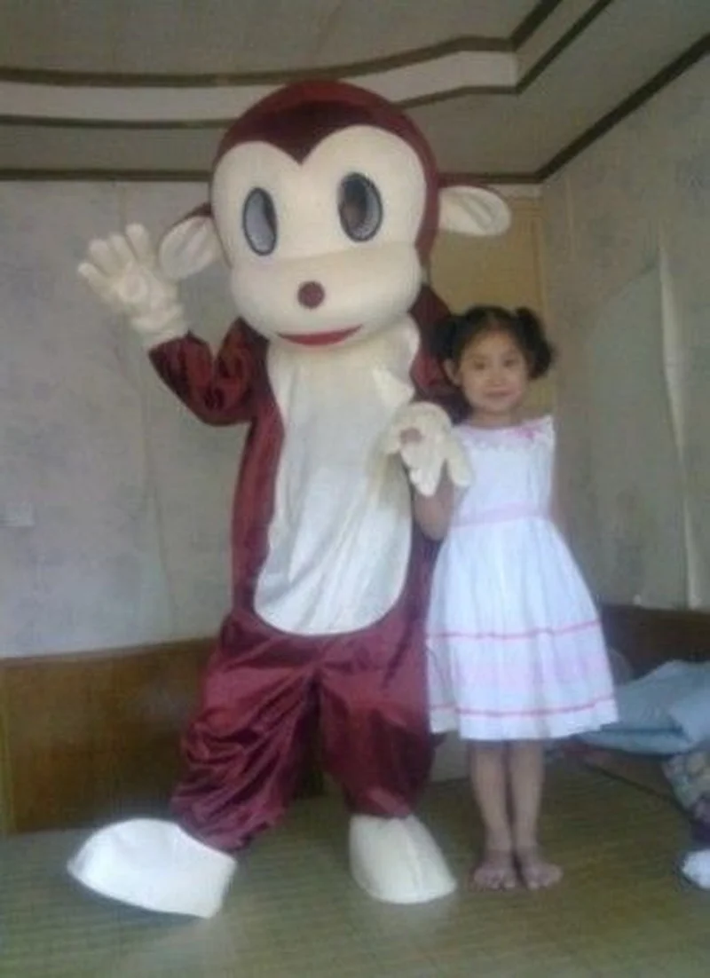 

Brown Monkey Animal Mascot Costume Suits Party Dress Outfits Clothing Advertising Carnival Event Unisex Cartoon Apparel Cosplay