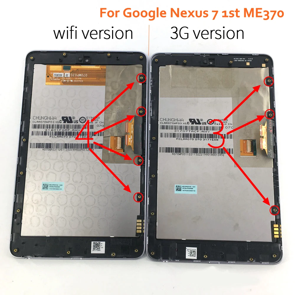 Оригинальный ЖК-дисплей для Asus Google Nexus 7 1st ME370 2012 + сенсорный экран дигитайзер