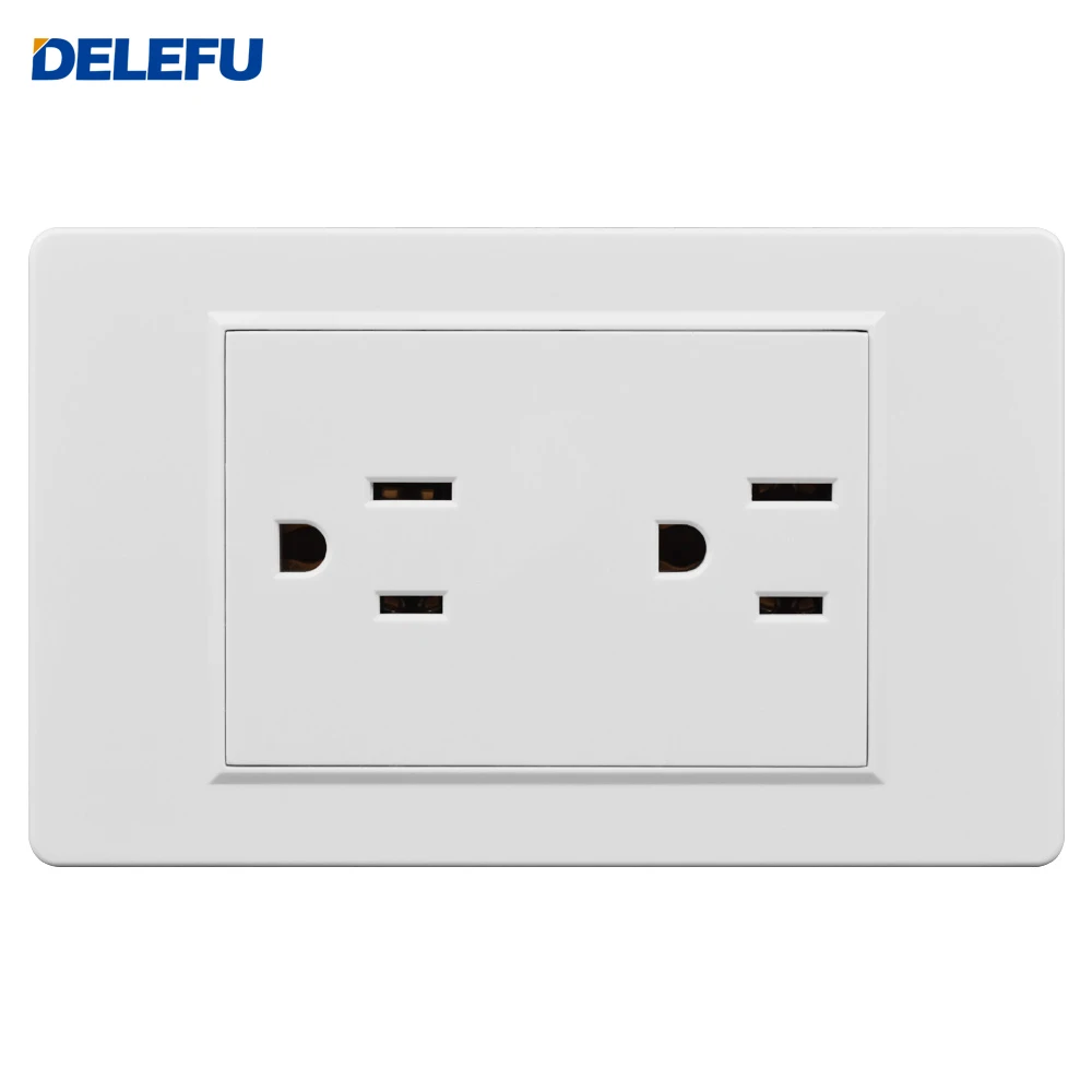 

Многофункциональная розетка DELEFU для домашнего использования, 2,1 А, двойной USB-адаптер, 15 А, американский стандарт, дуплексная розетка, японск...