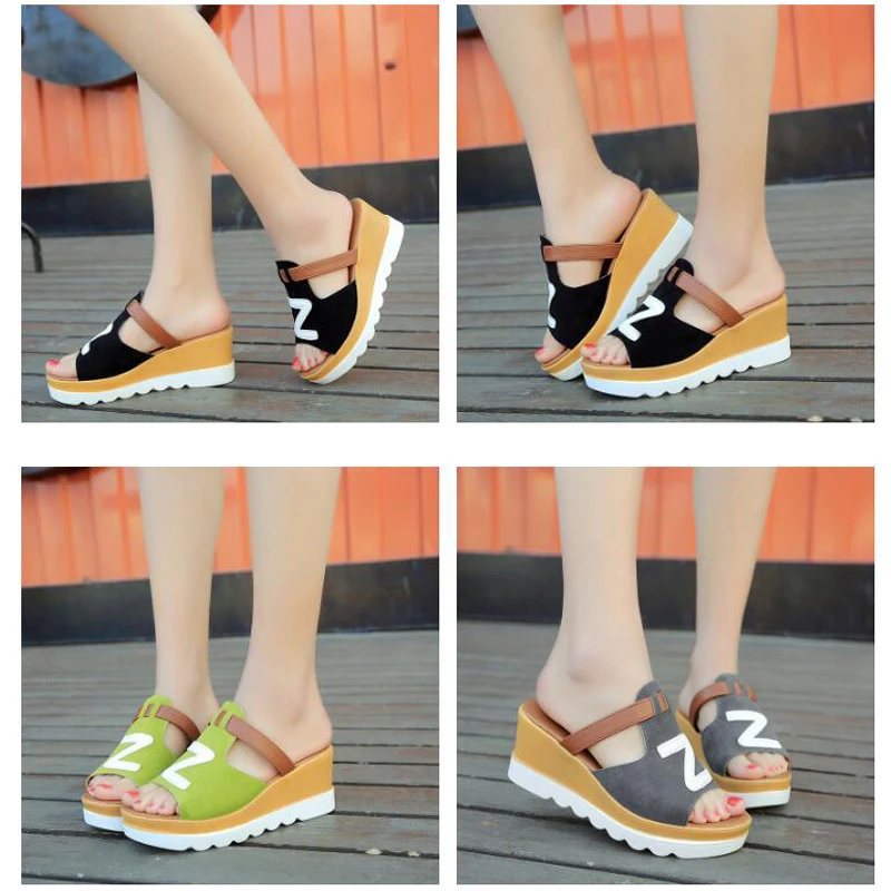 Женские сандалии хит продаж лето 2019 Студенческие на платформе с подошвой из