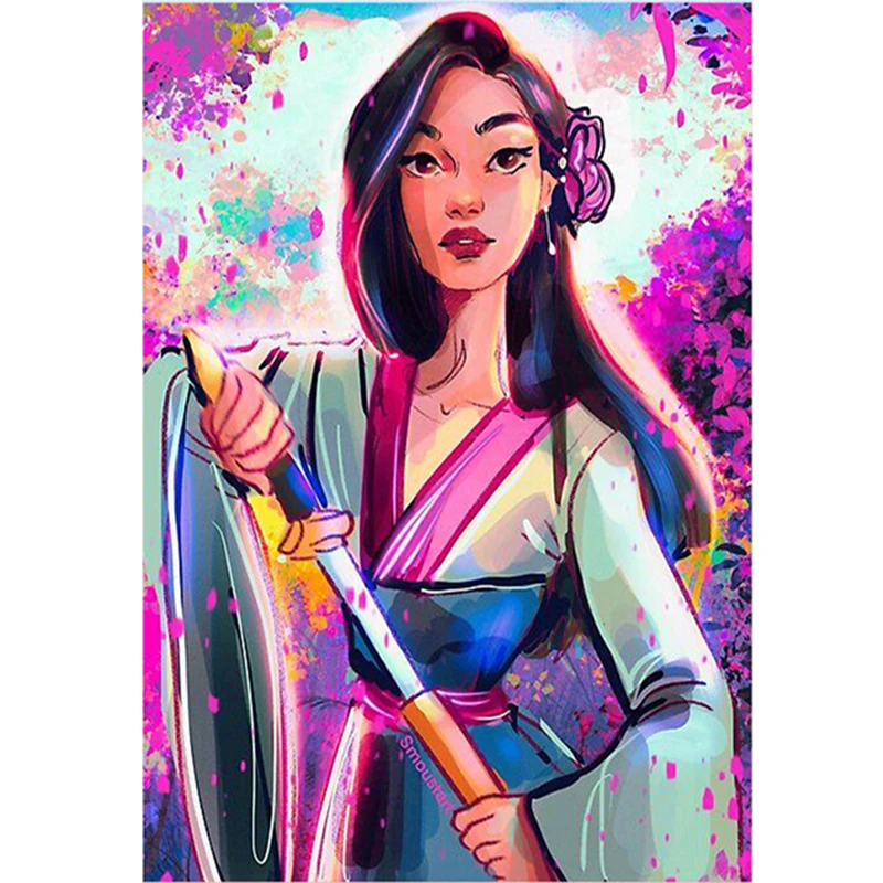 

Disney Mulan 5D DIY Diamond Painting full SquareRound Diamond Embroidery Cross Stitch Rhinestone Mosaic decor