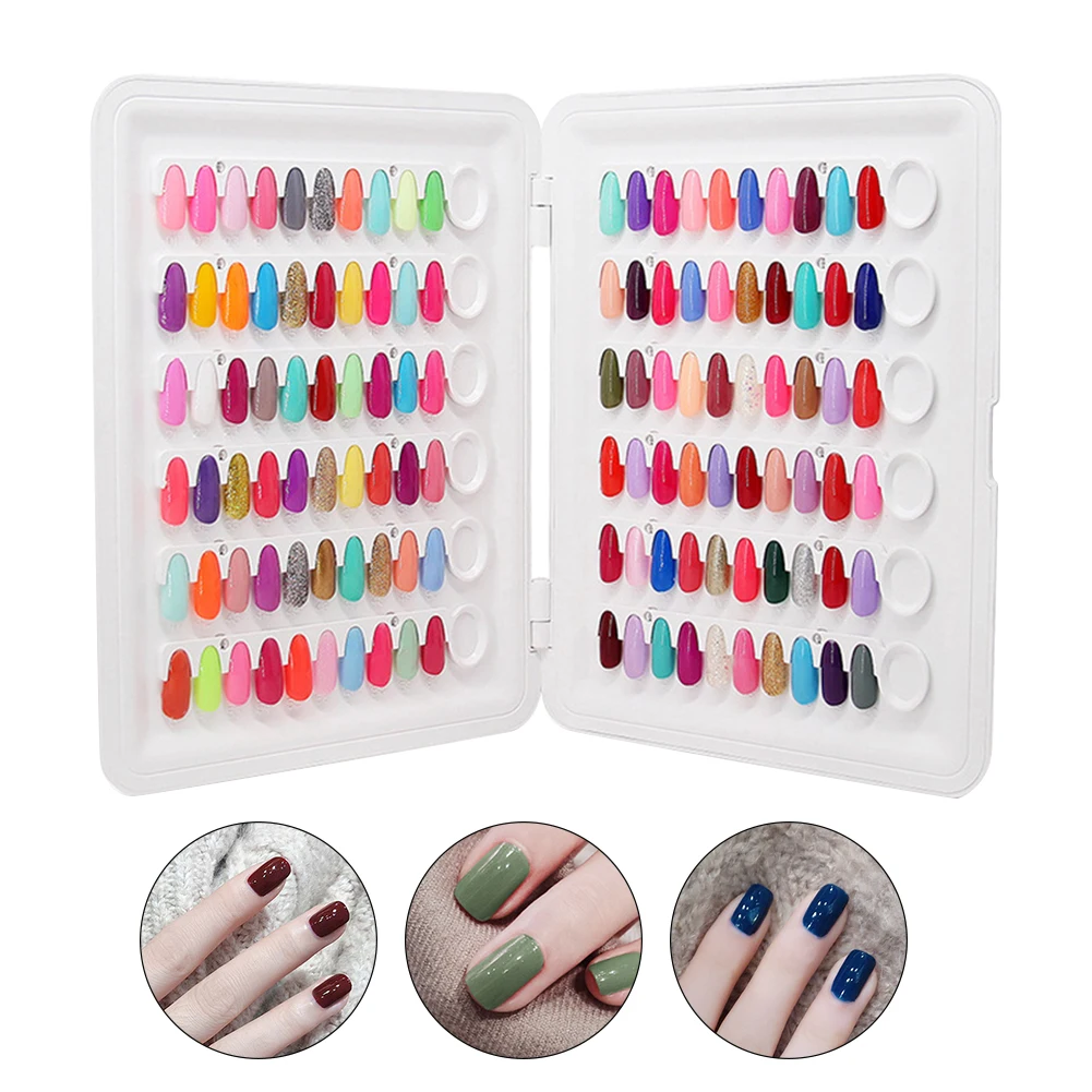 

Professional Nail Display Chart ABS DIY Manicure Pedicure No Pasting Notebook Shape Gift With Fingernail Tips 120 Colors Card