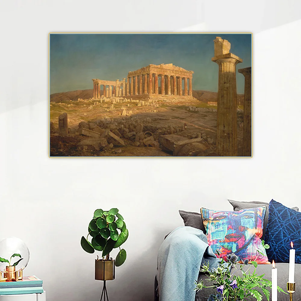 

Canvas Oil Painting Frederic Edwin Church"Parthenon Athens"Home Interior Decoration Wall Aesthetic Backdrop Famous Artwork