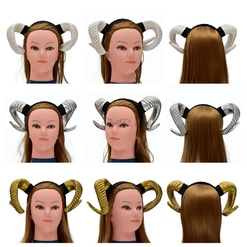 

Gothic Halloween Headband Accessory Simulated Antelope Sheep Horn Womens Hair Hoop Devil Cosplay Costume Party Supplies Headwear