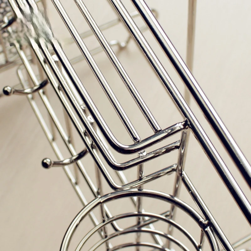 

304 Stainless Steel Kitchen Rack Multi-Functional Knife Plate Rack Chopping Board Rack Chopsticks Shelf with Chassis