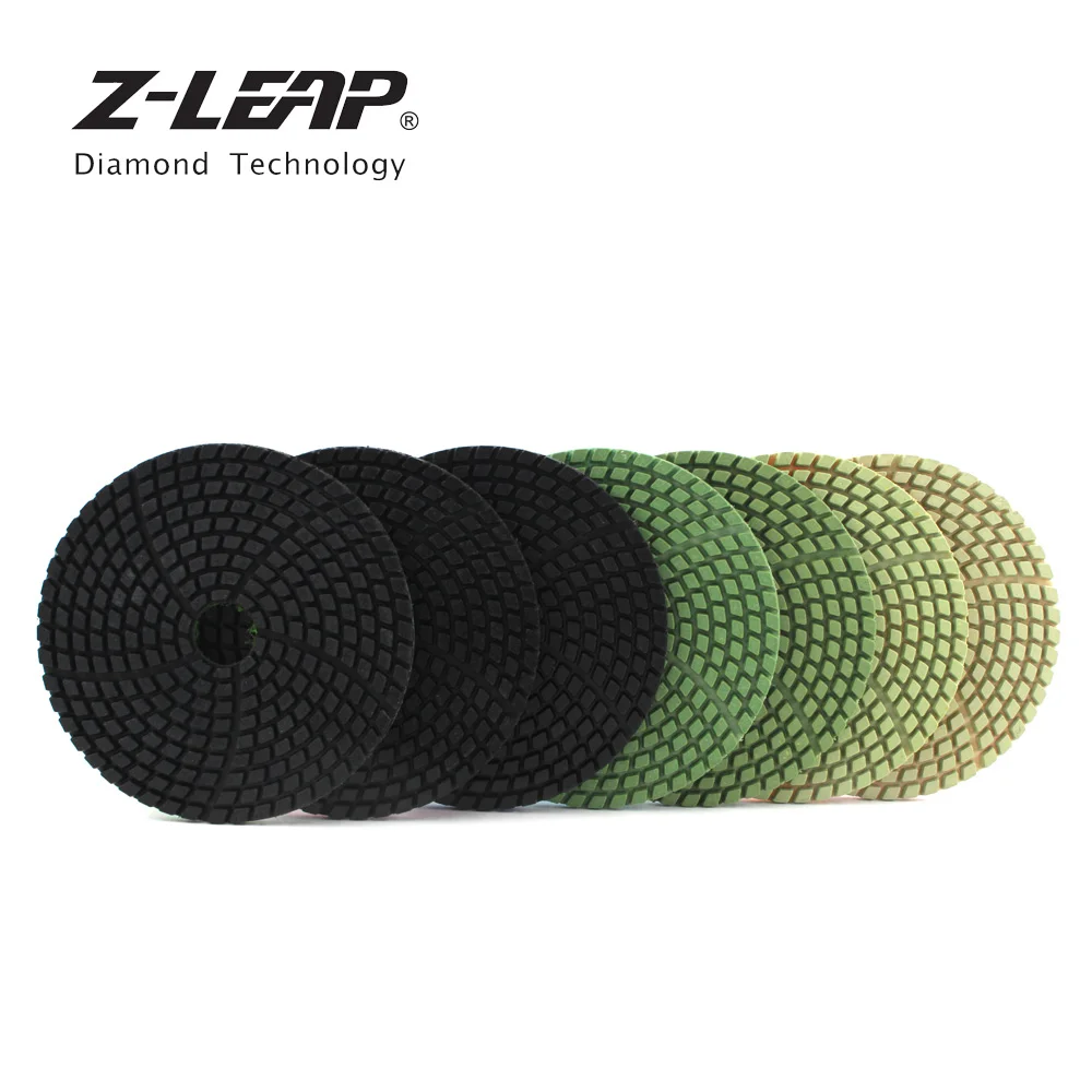 Z LEAP 7 шт./компл. 4 дюйма Алмазный Полировочный диск колодки Гранит Мрамор