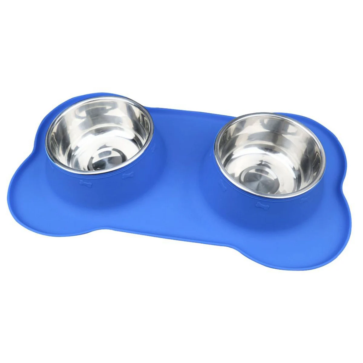 Новая популярная двойная миска для собак с нескользящим силиконовым ковриком