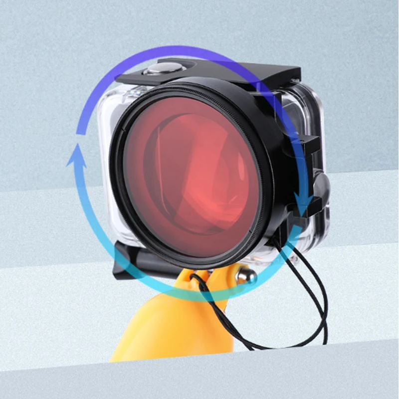 

16x HD Macro Close up Lens + Red/Purple Diving Filter 58mm Adapter Ring Lens Cap for GoPro Hero 8/Hero 9 Waterproof Housing Case