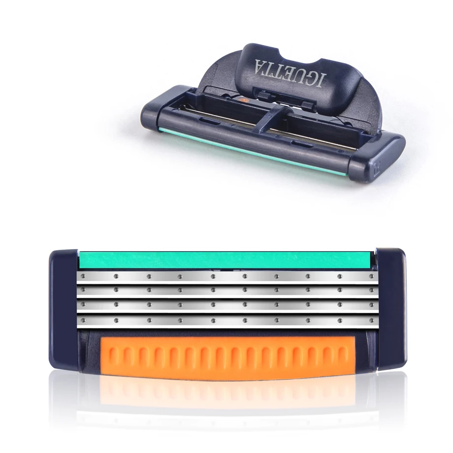 

New 1 Handle 5 Blades Men's Manual Four-layer Sharp Safety Face Shaver Combination Set Gentle without Hurting the Skin Shaver
