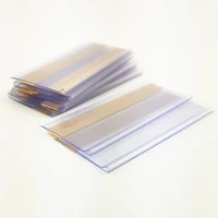 plastic pvc shelf data strips clip holder merchandise price talker sign label display with adhesive tape on back 100pcs