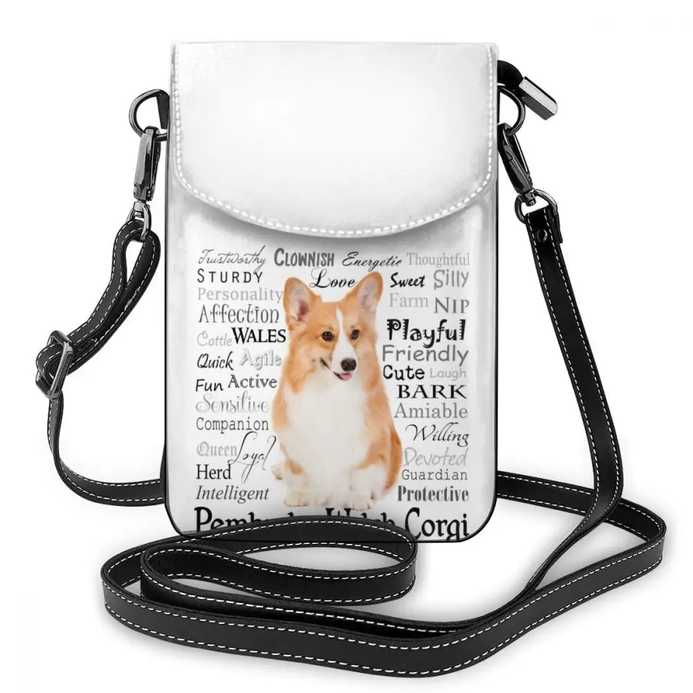Welsh Corgi Pembroke сумка на плечо Вельш Corgi Pembroke кожаная сумка для путешествий высокое качество женские сумки кошелек - Цвет: Corgi Traits
