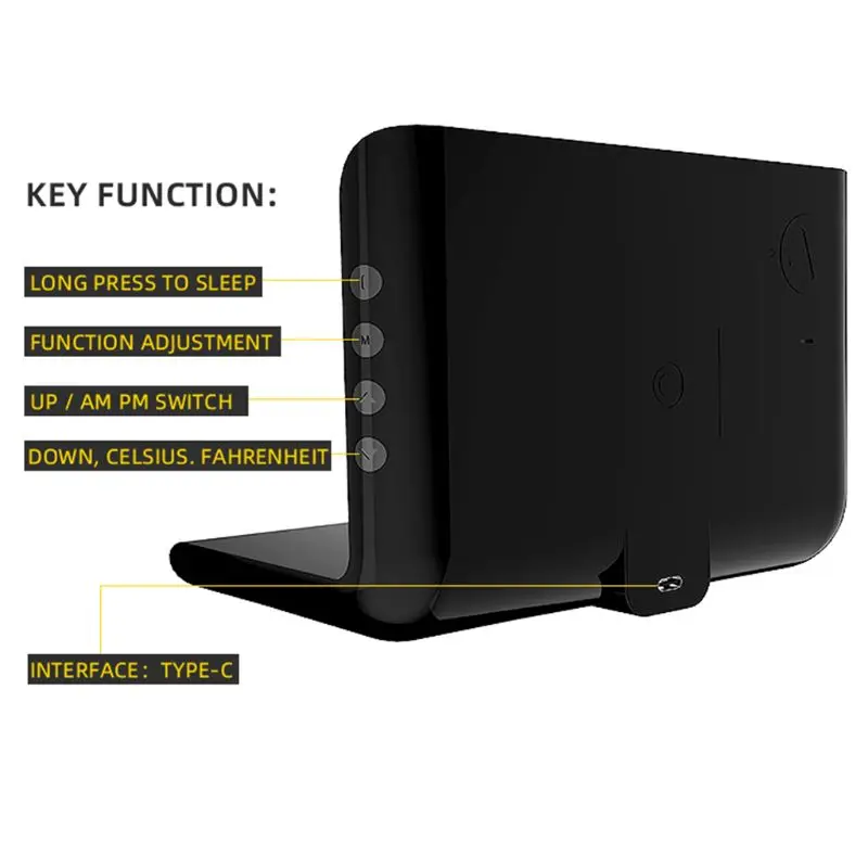 

Electric Clock Perpetual Calendar Wireless Charger Desktop LED Digital Alarm Clock with 10W Wireless Mobile Phone Charging Pad