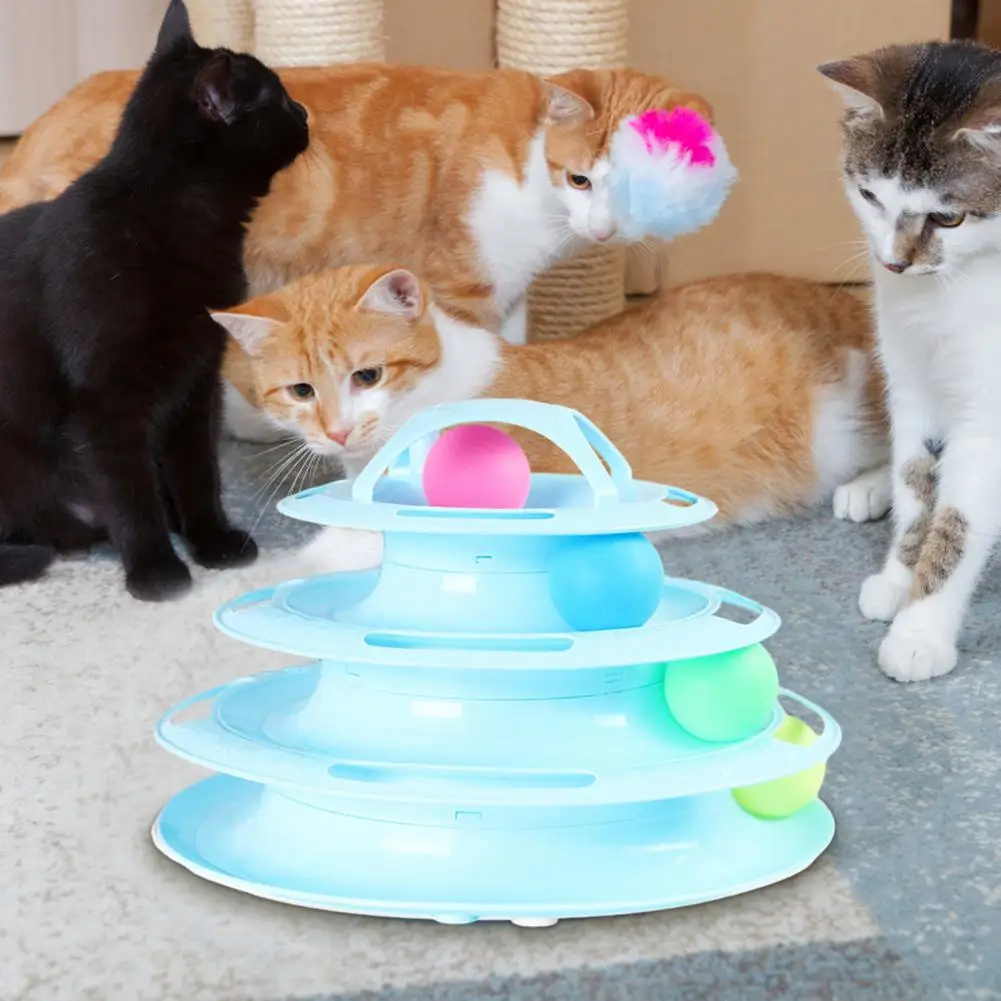 Игрушки для кошек 4 слоя искусственная кошка игрушки игр уровня башня треки шар
