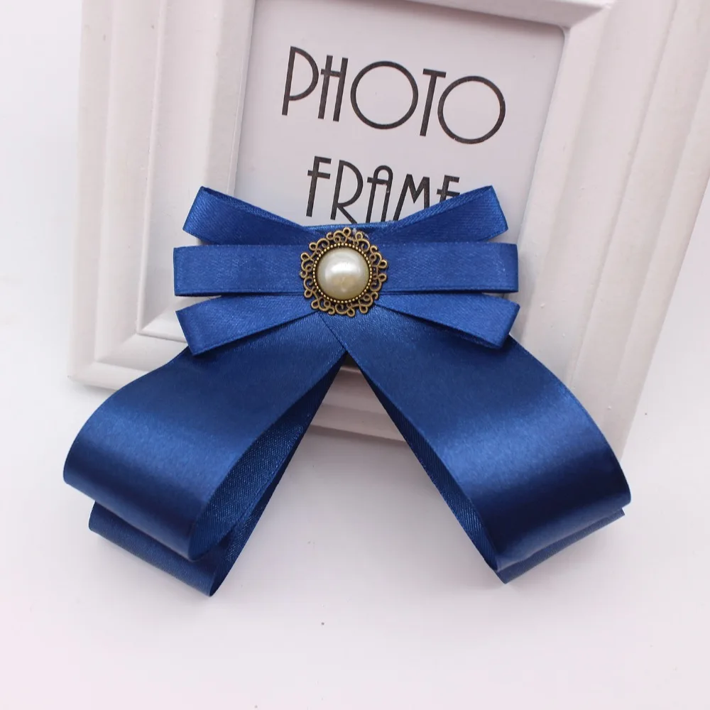 Винтажная брошь в стиле ретро форме банта и рубашки тканевая бутоньерка с иглой