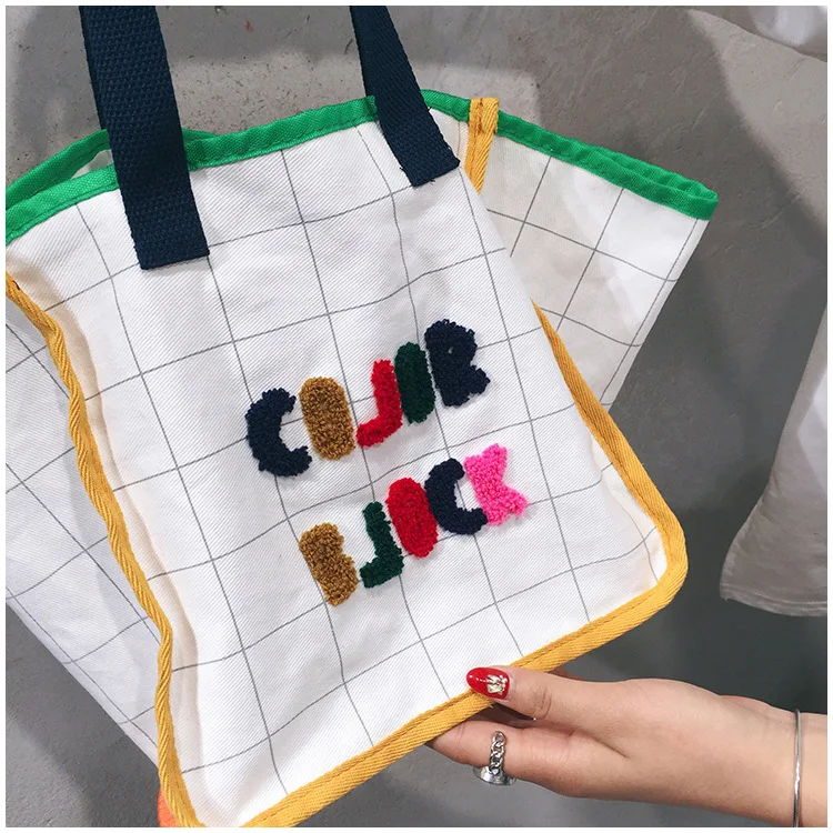 JIULIN 2019 новая Холщовая Сумка-тоут с надписью мини хозяйственная сумка