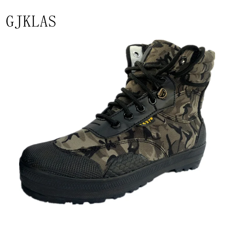

High Top Tactical Shoes Men Military Army Boots Casual Camouflage Canvas Ankles Boots for Man Comfort Platform Shoes Mans Boots