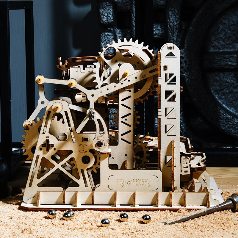 

3D Wooden Puzzle Gear Drive Mechanical Woodcraft Construction Kit Model Building Kit Teenager Brinquedo Toys For Children E5PTG