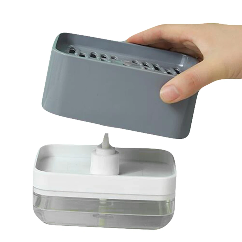 2-in-1 Soap Pump Dispenser with Sponge Holder Liquid Container Hand Press Organizer Kitchen Cleaner Tools | Дом и сад
