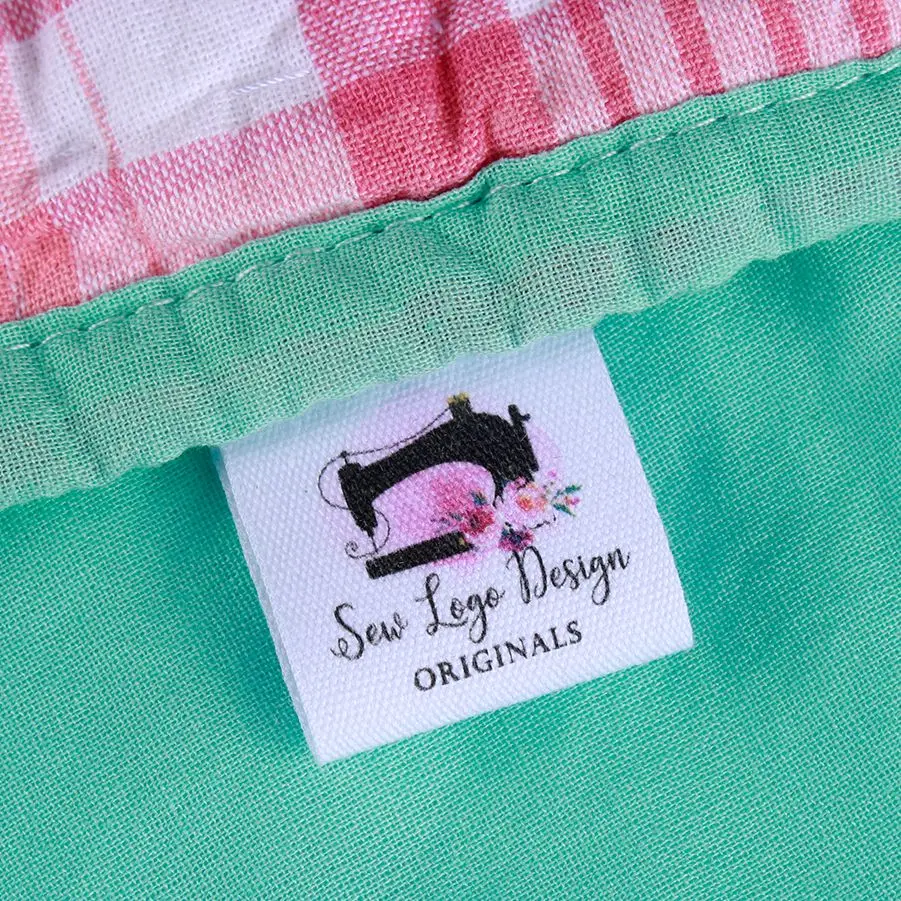 

Custom Sewing label, Logo or Text - fold Tags, Personalized Brand , Customized with Your Business Name (MD1070)