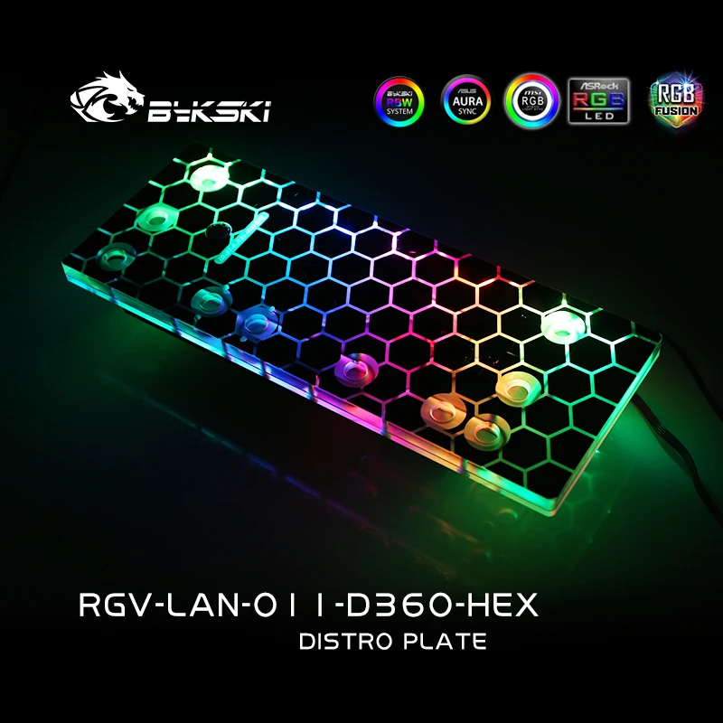 Kaufen BYKSKI Acryl Bord Wasser Kanal Lösung Verwenden Für LIAN LI O11 Dynamische Fall Für CPU Und GPU Block / 3PIN RGB / Combo DDC Pumpe