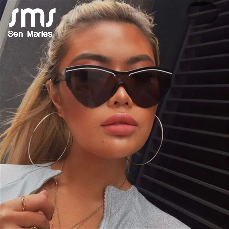 Винтажные черные солнцезащитные очки с кошачьим глазом женские новые роскошные