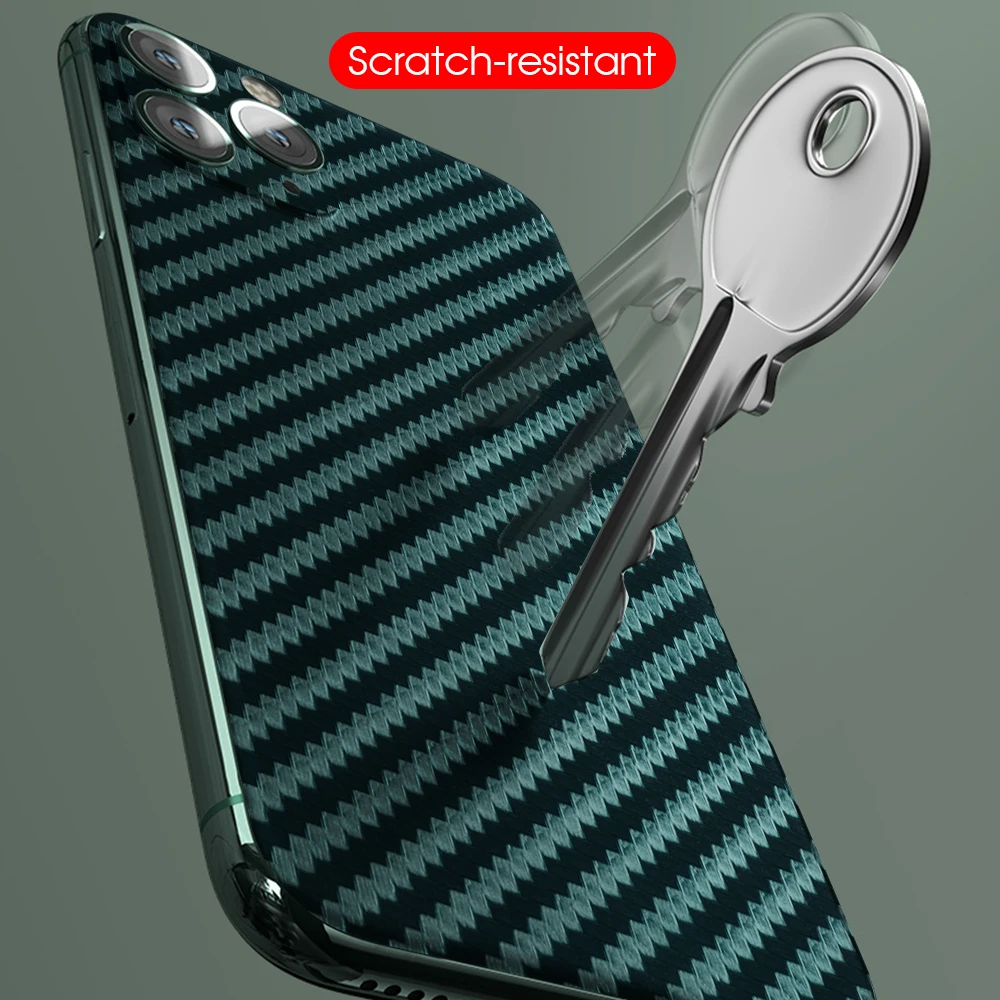3D Carbon Fiber Film Back Stickers For iPhone 11 Pro Max iphone11 Luxury Color Skin Sticker iphone 11pro | Мобильные телефоны и