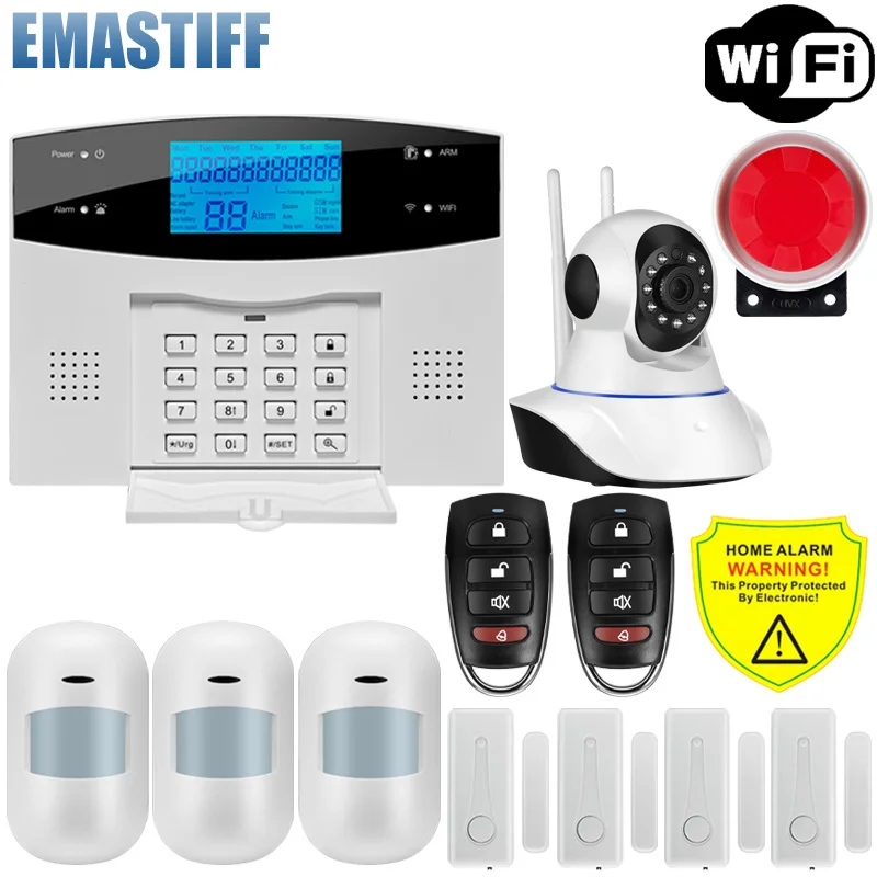 Система сигнализации с Wi Fi/GSM/PSTN беспроводные и проводные детекторы релейным