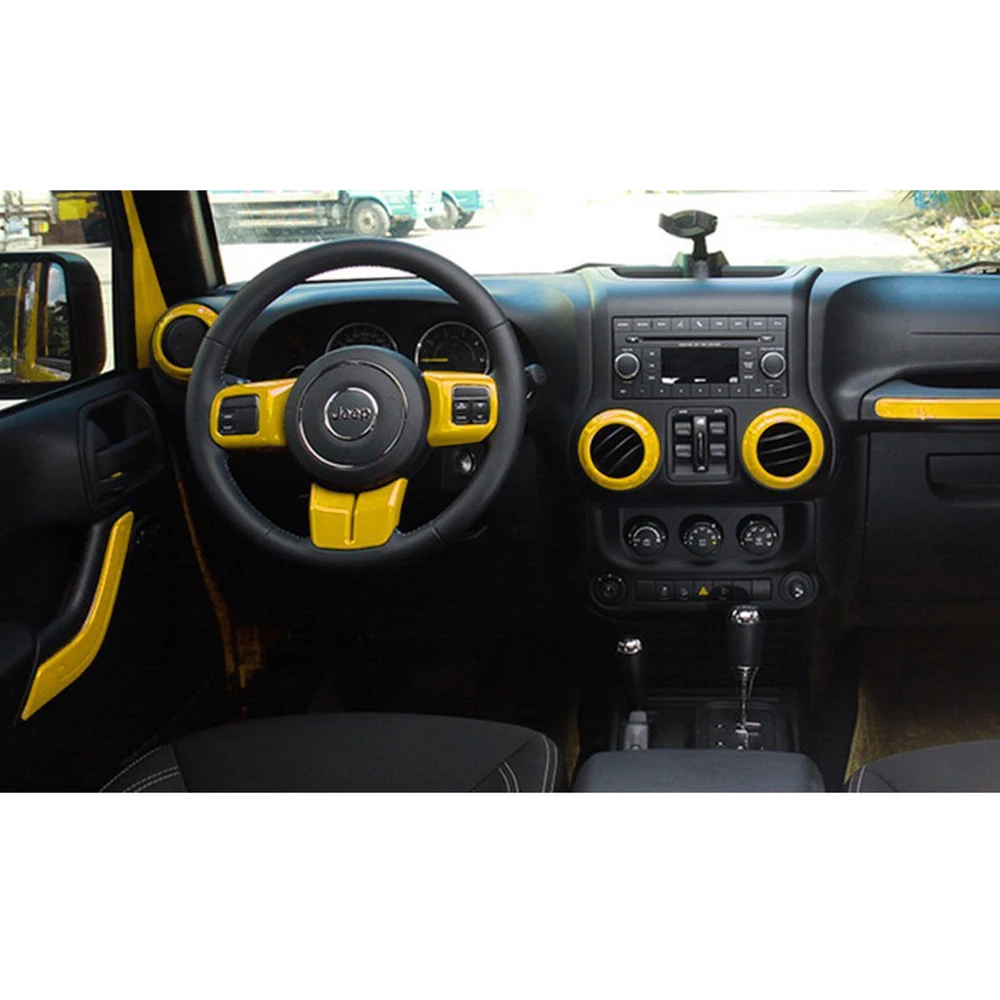 18 шт. полный комплект желтых декоративных накладок на дверную ручку для Jeep Wrangler Jk