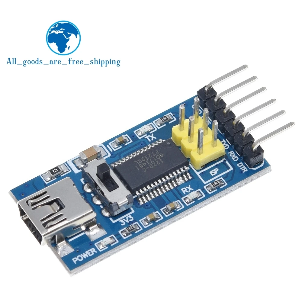 1 шт. Базовая коммутационная плата для arduino FTDI FT232RL USB в ttl последовательный IC адаптер конвертер модуль для arduino 3,3 В 5 в FT232 переключатель
