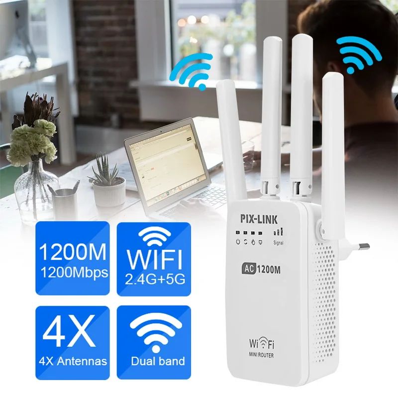 1200 Мбит/с WiFi 2 4 и 5 ГГц двухдиапазонный интернет антенны сигнал с маршрутизатором