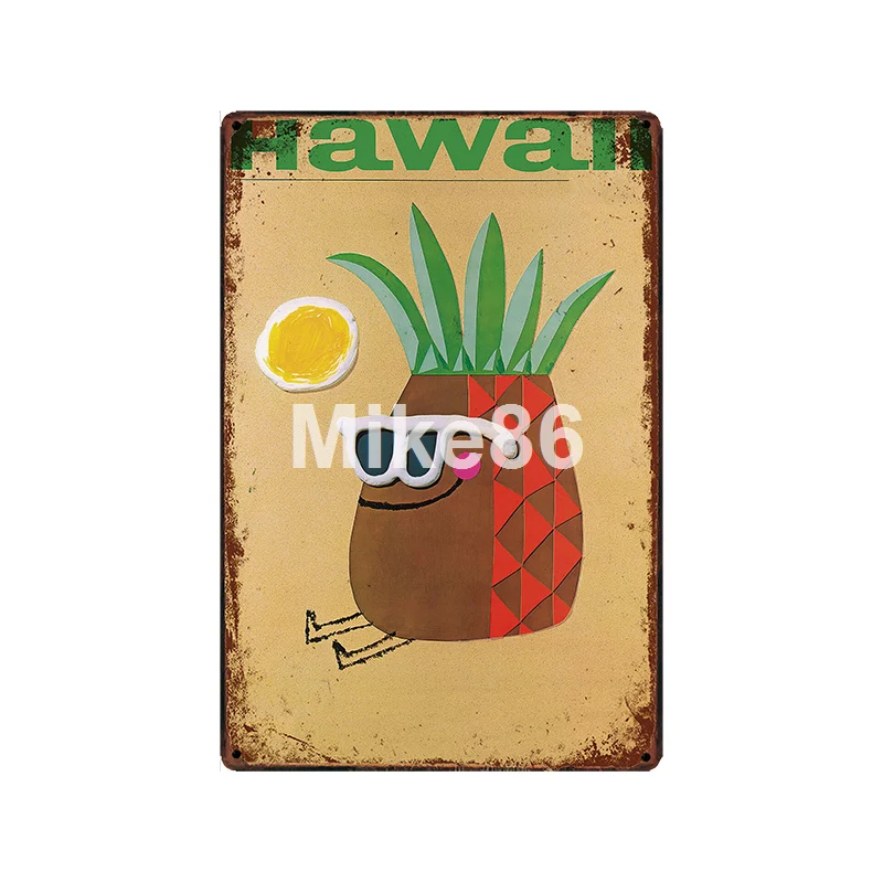 [Mike86] Hawii сёрфинга пляж металлический знак винтажный магазин рисунок на железной поверхности в стиле ретро город путешествия плакат искусство 20*30 см LT-1935 - Цвет: GLC-15108