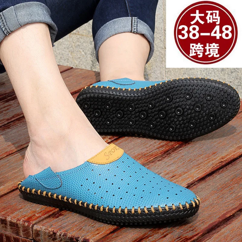 2019 новые летние сандалии больших размеров мужская кожаная обувь в европейском и