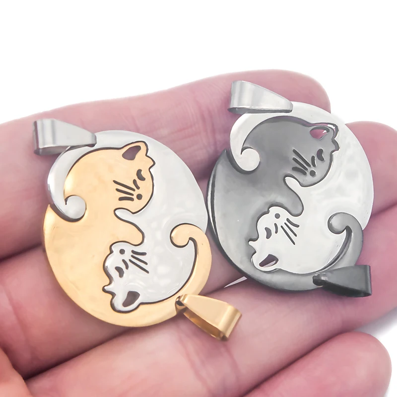 1 шт из нержавеющей стали Милый Кот Шарм ожерелье Любовник Девушка подарочный