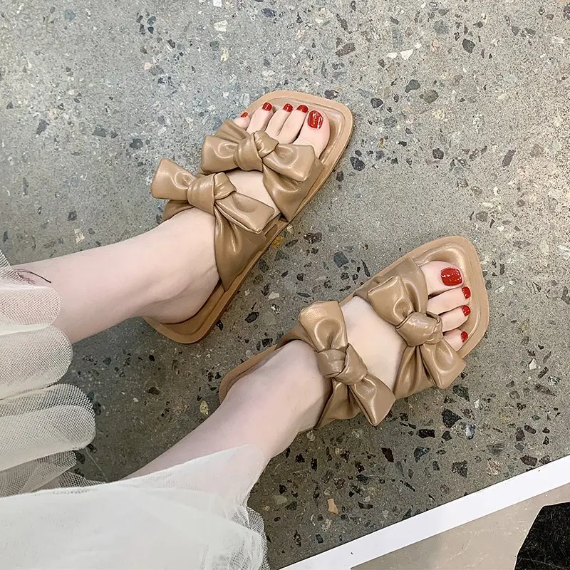 

Sandals Women's Slippers 2021 Fashion Simple Vamp Bowknot Modification Sweet All-match Casual Women's Slippers
