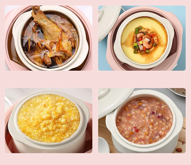 

220V Mini Portable Electric Stewing Pot Automatic Ceramic Multi Cooker Electric Rice Cooker EU/AU/UK/US