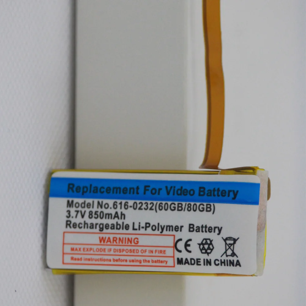 2 шт. аккумулятор 850 мАч 616-0232 для Apple iPod Classic 6-го поколения 80 Гб Видео 30 60 A1036 A1136 MB145