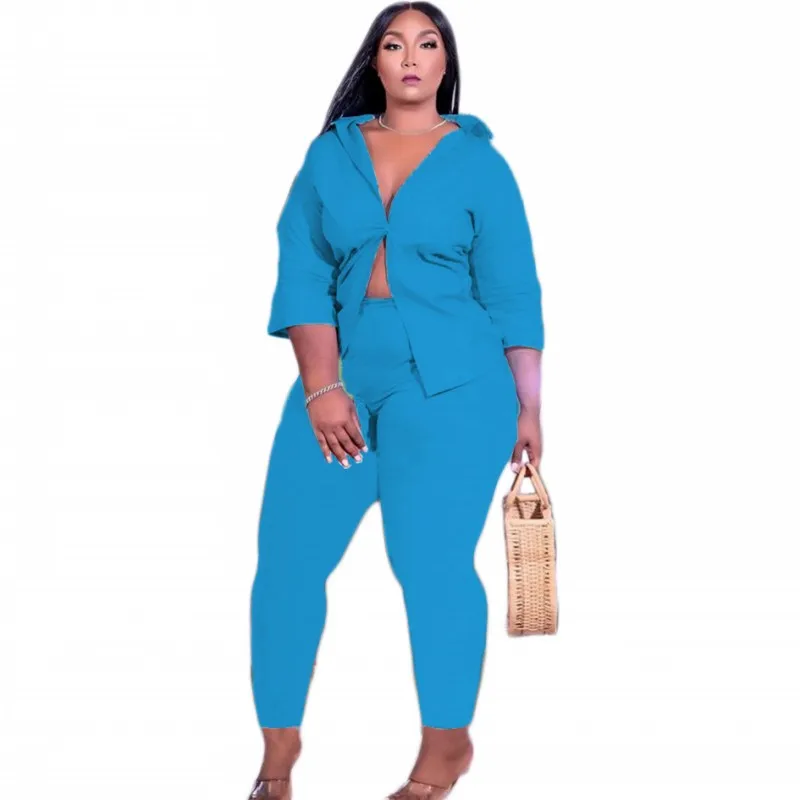 

Женский костюм-двойка, блузка и брюки с высокой талией