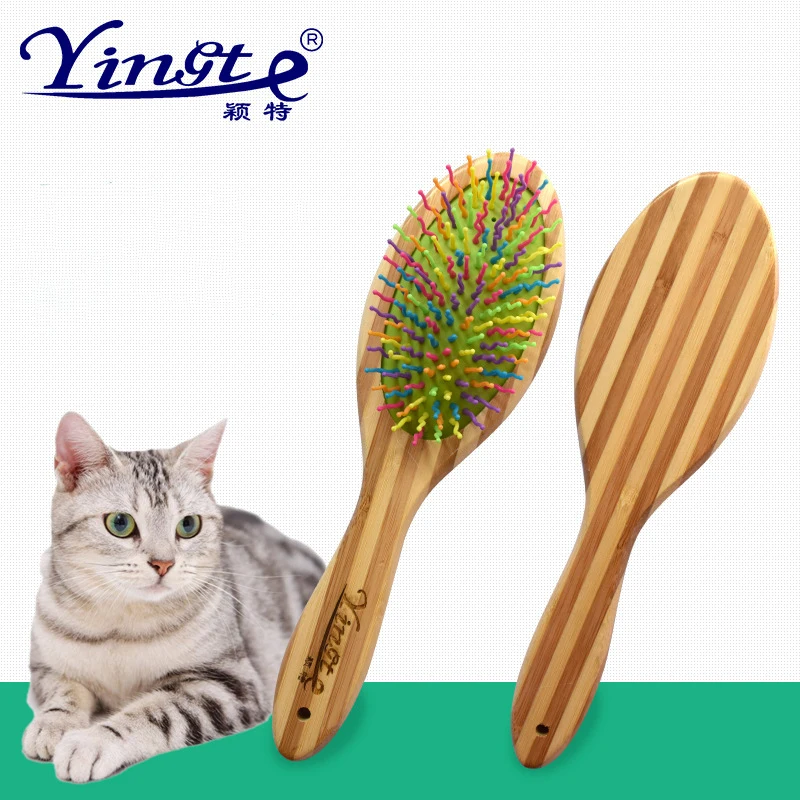 Расческа массажная для домашних животных цветная щетка удаления шерсти у собак и