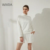 wixra womens cotton sweatshirts solid loose long sleeve spring casual all match hoodies lady fashion tops