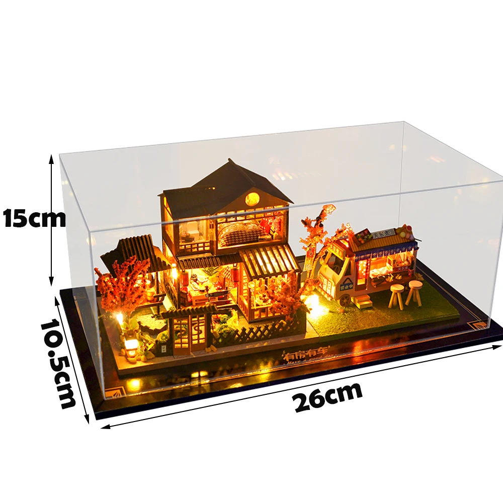 mini size casa diy wooden doll house kit miniature with furniture japanese cottage dollhouse toys for children girls xmas gifts free global shipping