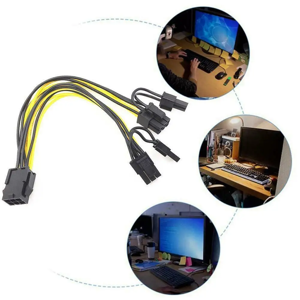 

Адаптер PCI-Express PCIE 8-контактный на Dual 8 (6 + 2) VGA Видеокарта, кабель питания, кабель питания pci-e, 20 см, от 1 до 10 шт.
