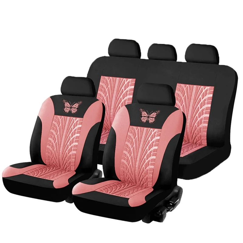 

Fashion Butterfly Tire Track Pattern Universal Car Seat Covers Fits Most Brand Vehicle Non-Slip Seat Cover Car Seat Protector